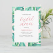 Palm Leaves Tropical Bridal Shower Kaart (Staand voorkant)