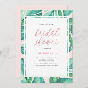 Palm Leaves Tropical Bridal Shower Kaart