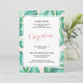 Palm Leaves Tropical Bridal Shower Kaart (Staand voorkant)