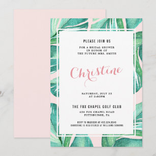 Palm Leaves Tropical Bridal Shower Kaart