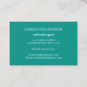 Palm Leaves Tropical Island Green & White Square B Visitekaartje (Achterkant)