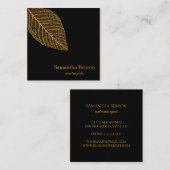 Palm Leaves Tropical Island Green & White Square Vierkante Visitekaartje (Voorkant / Achterkant)