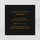 Palm Leaves Tropical Island Green & White Square Vierkante Visitekaartje (Achterkant)