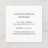 Palm Leaves Tropical Island Green & White Square Vierkante Visitekaartje (Achterkant)