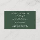 Palm Leaves Tropical Island Green & White Square Visitekaartje (Achterkant)