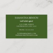 Palm Leaves Tropical Island Green & White Square Visitekaartje (Achterkant)