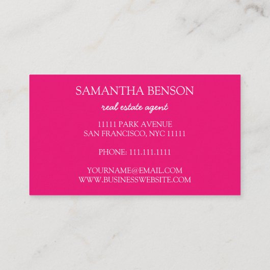 Palm Leaves Tropical Island Green & White Square Visitekaartje (Achterkant)