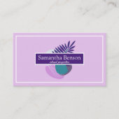 Palm Leaves Tropical Island Green & White Visitekaartje (Voorkant)