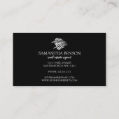 Palm Leaves Tropical Island Green & White Visitekaartje (Achterkant)