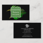 Palm Leaves Tropical Island Green & White Visitekaartje (Voorkant / Achterkant)