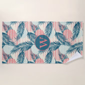 Palm Leaves Tropical Summer Beach Towel Strandlaken (Voorkant)