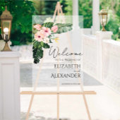 Palm Leaves Tropical Wedding Welkom Acryl Teken Acryl Bord