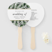 Palm Leaves Trouwprogramma Fan Handwaaier (Voorkant en achterkant)