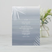 Palm Leaves Waterverf Beach Wedding Folie Uitnodiging (Staand Voorkant)