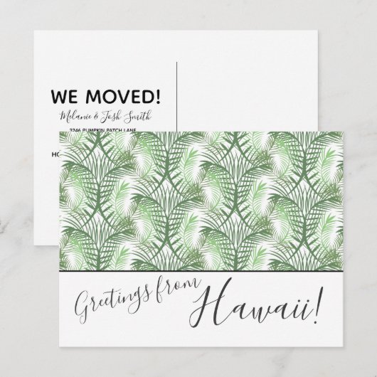 Palm Leaves We verhuisden Hawaii Post Kaarten (Voorkant / Achterkant)
