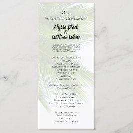 Palm Leaves Wedding Ceremony Tall Program Programmakaart