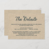 Palm Leaves Wedding Enclosure-kaarten Informatiekaartje (Voorkant / Achterkant)