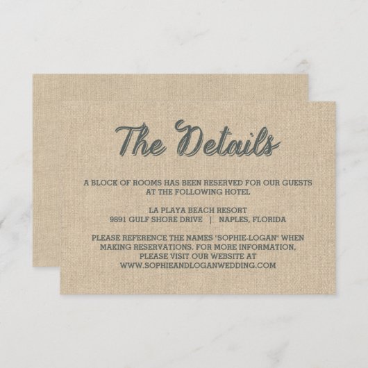 Palm Leaves Wedding Enclosure-kaarten Informatiekaartje (Voorkant / Achterkant)