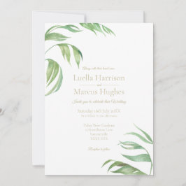 Palm Leaves Wedding Invitation Kaart