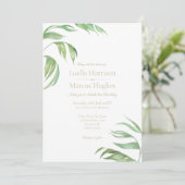 Palm Leaves Wedding Invitation Kaart (Staand voorkant)