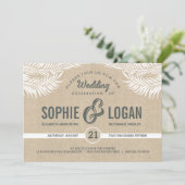 Palm Leaves Wedding Invitations Kaart (Staand voorkant)