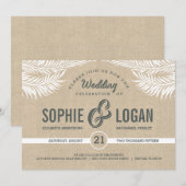 Palm Leaves Wedding Invitations Kaart (Voorkant / Achterkant)