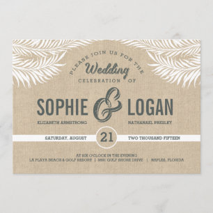 Palm Leaves Wedding Invitations Kaart