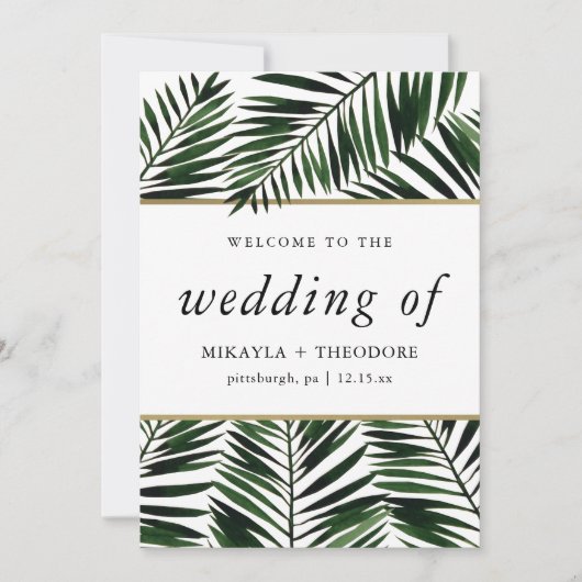 Palm Leaves Wedding Program (Voorkant)
