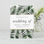 Palm Leaves Wedding Program (Staand voorkant)