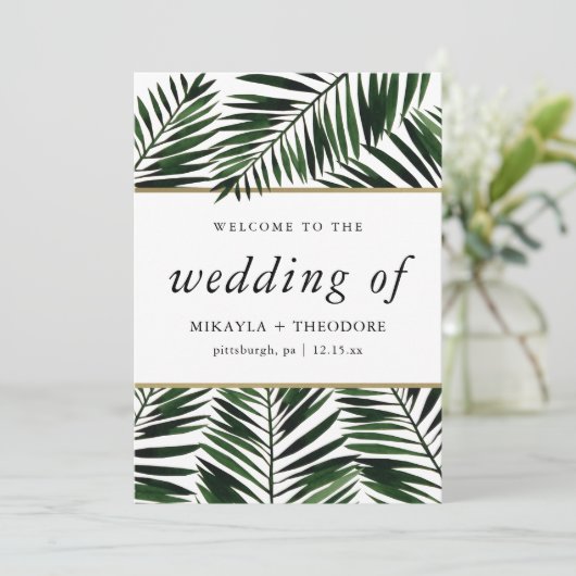 Palm Leaves Wedding Program (Staand voorkant)