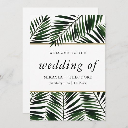 Palm Leaves Wedding Program (Voorkant / Achterkant)