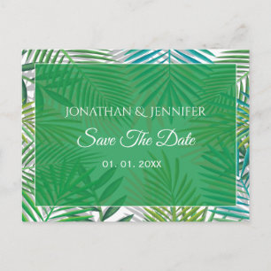 Palm Leaves Wedding Save the date Aankondigingskaart