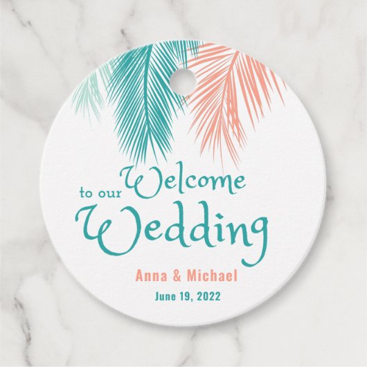 Palm Leaves Wedding Welcome Bag Bedankjes Labels (Voorkant)