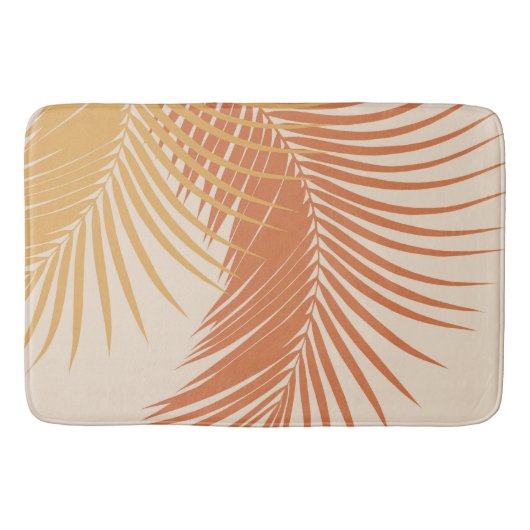 Palm leest gele Oranje vibes #1 #tropical #art Badmat (Voorkant)