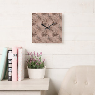 Palm Leeuw Dierprint Glam 1 Vierkante Klok