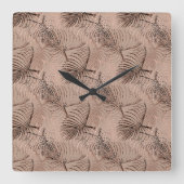Palm Leeuw Dierprint Glam 1 Vierkante Klok (Voorkant)