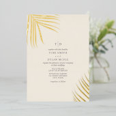 Palm lekt af van de uitnodiging tot Folie van witt (Staand Voorkant)