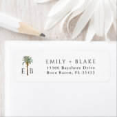Palm Logo Tropical Monogram Personalized Etiket (Insitu)