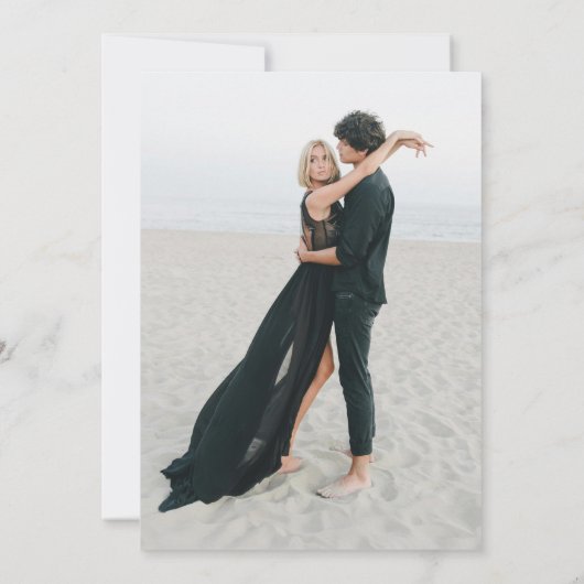 Palm Logo Tropical Monogram Wedding Save the Date (Achterkant)