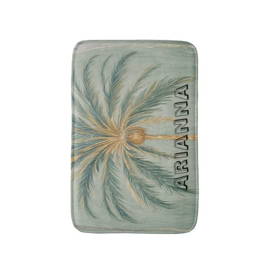 Palm Majesty: Eenpersoons palmboom ontwerp Badmat (Voorkant Verticaal)