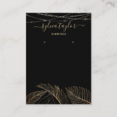 Palm Monstera Leaf Earring lijst display voeg logo Visitekaartje (Voorkant)