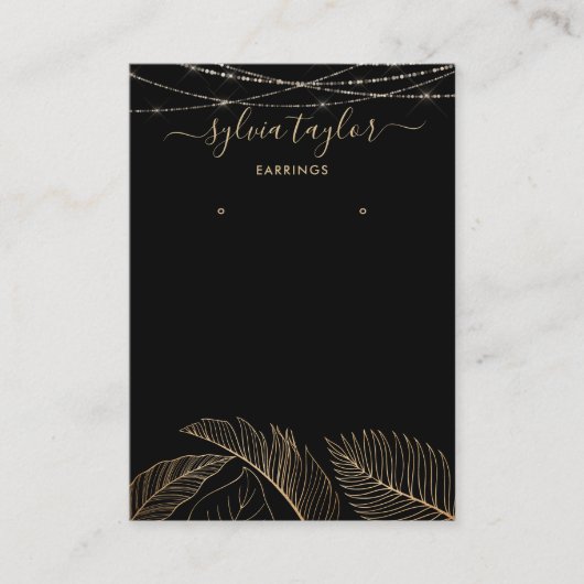 Palm Monstera Leaf Earring lijst display voeg logo Visitekaartje (Voorkant)