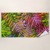 Palm & Monstera Leaves 1974 Strandlaken (Voorkant)