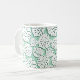Palm monstera naadloos patroon 3 koffiemok