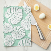 Palm monstera naadloos patroon 3 theedoek (Quarter Fold)