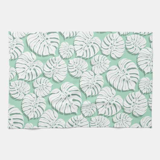 Palm monstera naadloos patroon 3 theedoek (Horizontaal)