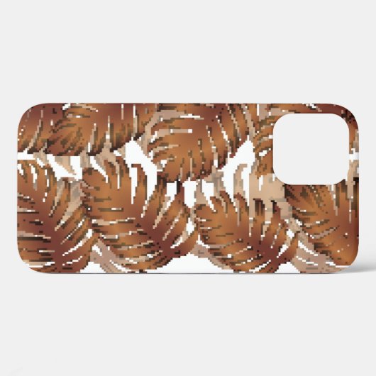 Palm Monstera naadloos patroon. Oranje witte Tropi Case-Mate iPhone Case (Achterkant (horizontaal))