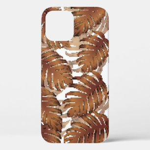 Palm Monstera naadloos patroon. Oranje witte Tropi Case-Mate iPhone Case