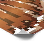 Palm Monstera naadloos patroon. Oranje witte Tropi Poster (Hoek)