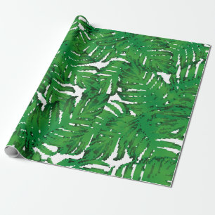 Palm Monstera naadloos patroon. White Green Tropic Cadeaupapier